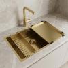 Pure.Sink Comfort Gold-colored mobile drain tray, 430x325mm, for sink, PEXTRAY-60